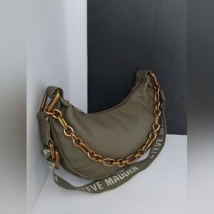 Steve Madden Olive Green Chain Hobo Bag